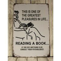 Vintage Reading Quote Metal Tin Sign Retro Decorative Wall Art for Home Library Office