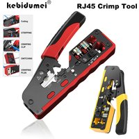 KEBIDUMEI RJ45 Crimp Tool compatible for Cat7/6a/6/5e Ethernet Cable with Cut/Strip Network Connector Wire Stripper Wire Tool