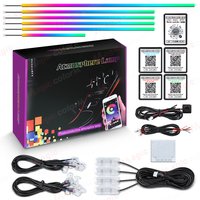 18-in-1-LED-Auto-Umgebungslichter 213, 64 Farben, RGB Symphony Streamer, Bluetooth, Regenbogen-Innenraum, Acrylstreifen, Atmosphärenlampen-Set