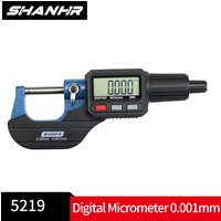 SHANHR 0-25mm Digital Micrometer Metric Inch Conversion ABS Function Large LCD Display Precision Micrometer Measuring Tool