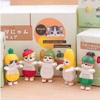 In Stock Mofusand Fruit Nyan Gachapon Pineapple Cat Blind Box Kawaii Desktop Decoration Kawaii Collectable Toys Surprise Gifts