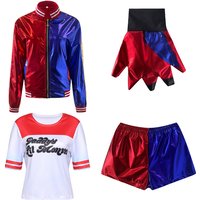 Robe Anime pour adultes, Costume pour femmes, perruque Quinn pour filles, t-shirt, veste Joker, Costume d'halloween,