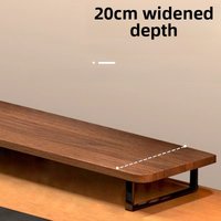 Modern Minimalist Computer Monitor Stand Riser Desk Office Storage Shelf Long Notebook Bracket Simple Design Wood Grain Finish