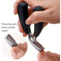 Stainless Steel Podiatrist Concave Nail Clippers, Ultra Sharp Curved Blade for Thick & Ingrown Toenails, Pedicure Easy Trimming
