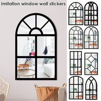 3D Imitation Window Arch Design Acrylic Mirror Wall Sticker Self-adhesive Home Living Room Background Art Wall Decor Stickers