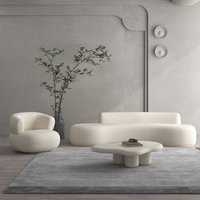 Hot Minimalist Luxury Para Sala Three-Seat Sofa Set Furniture White Juego De SofasCouch Living Room Corner Boucle Curved Sofa