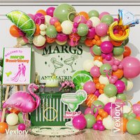 Margs & Matrimony Balloon Garland Kit Flamingo Lemon Diamond Ring Foil Balls Bridal Shower Margarita Bachelorette Party Supplies