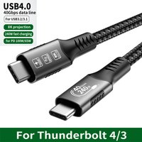 Kabel USB4 40Gbps 48V 240W do Thunderbolt 4 Type C, kabel do szybkiego ładowania Thunderbolt3 USB C do C, kabel do transferu danych USB C do C do laptopa