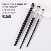 3 PCS Eye Makeup Brush Set, Precision Eyeliner Brush, Angled Eyebrow Brush, Eyeshadow Blending Brush, Makeup Tools for Beginners