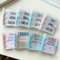 Creative Savings Challenge Binder with Envelope Durable Glossy PVC, Christmas Gift Money Saving Challenge
