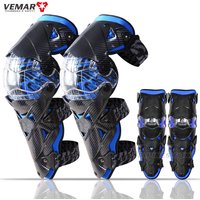 VEMAR 4 pièces genouillère de protection moto genouillère de Sport protecteur de coque dure genouillères et coudières pour adulte garde en Fiber de carbone vtt