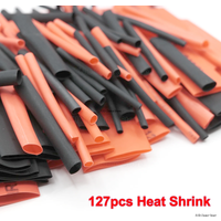 127PCS Black Red Heat Shrink Tubing 2:1 Assortment Polyolefin Tube Car Cable Sleeving Wrap Wire Kit