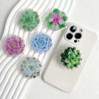 Succulent plant phone stand Foldable lazy stand socket phone Grip Universal For Apple and Samsung Desk stand