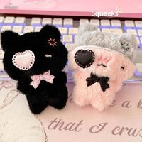 Cute Cartoon Plush Kitty Keychain Kawaii Black Cat Pink Cat Doll Backpack Decoration Pendant Bag Charm Key Ring Accessories Gift