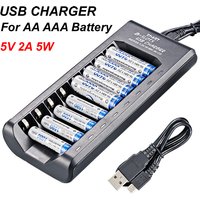 Rechargeable Battery 1.2V 8 Slots USB Electric Battery Charger Independent Fast Charging Smart Charge