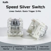 Kailh Speed Silver Switch Mechanical Keyboard Switches Creamy Linear 3-Pin 40gf Pre-Lubed For 60 Gaming Keyboard Kit Switch