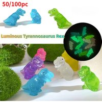 100/50pc Luminous Mini Resin Luminous Mini Tyrannosaurus Rex Fairy Garden Decor Home Decor Micro Landscape DIY Accessories