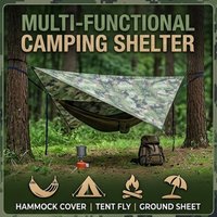 100x145cm Outdoor Camouflage Tarp Waterproof Sun Shelter Silver Coating Tent Shade For Camping Beach Hiking Ground Sheet Mat