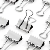 5-30Pcs Binder Clips File Metal Paper Clips Silvery Paper Clip Clamp 15/19/32/40/50mm Stationery Clip Office School Supplies
