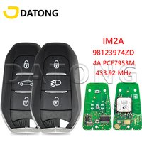 Datong 98123974ZD IM2A Origina PCB 4A PCF7953M 433MHz Proximity Car Remote Key For Peugeot 308 3008 508 Citroen C2 C3 C5 DS