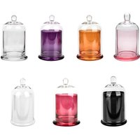 Cloche Glass Dome Candle Holder Home Plant Cover Display Stand Bell Jar Display Dome for Candy Cake Dessert Plants Fairy Lights