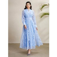 Elegant Embroidery Boho Dress Autumn Clothing Women Lantern Sleeve Single Breasted Maxi Long Dresses Holiday Evening Party Dress