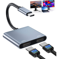 USB C Thunderbolt4 to Dual 4K@30Hz HDMI-compatible Adapter Multiple Display Extended for Macbook Pro/HP ZBook/Lenovo ThinkPad