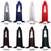 Halloween Pleuche Velvet Cloak Cape Hooded Medieval Costume Witch Wicca Vampire Halloween Cosplay Costume Cape for Christmas