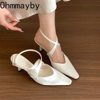 Designer Luxury Summer High Heel Women Sandals Fashion Cross Ankle Strap Singbacks Pumps Elegant Party Dancing Female Sandalias
