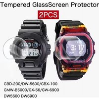2PCS HD Clear Tempered Glass Screen Protector Film For GBD-200/DW-5600/GBX-100/GMW-B5000/GX-56/GW-6900 DW5600 DW6900 Watch Film