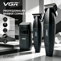VGR Trymer do włosów Profesjonalna Maszynka do strzyżenia Akumulatorowa Maszynka do włosów Elektryczna Golarka Zestaw barberski 3 w 1 Trymer dla mężczyzn V-640 S3