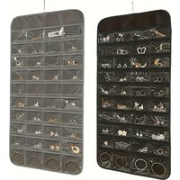 1pcs Large Pocket Double-sided Hanging Jewelry Display Storage Bag Non-woven Fabric Foldable Ring Necklace Bracelet Bag