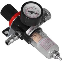 AFR2000 1/4in Air Compressor Moisture Filter Water Oil Separator Regulator with Pressure Gauge
