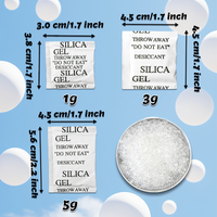 1g/3g/5g 50/100 packs Non Toxic Composite Paper Silica Gel Desiccant Damp Kitchen Room Living Moisture Dehumidifier Absorber Bag