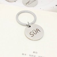 Anime Alien Stage Ivan Till Soft Luka Ivit Mizi Sua Keychains Custom Engraved Signature Stainless Steel Round Pendant Gifts