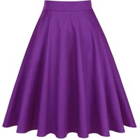 SISHION Solid Color Y2K Faldas Cotton Casual Flare Swing Purple Skirt VD0020 High Waist 50s 60s Vintage Kawaii Summer Skirts