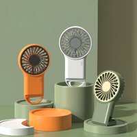 New Mini Foldable Handheld Desktop USB Rechargeable Fan Cartoon Design with Hook for Mountaineering Outdoor Home Office use