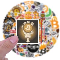 10/60PCS Bitcoin Coin Stickers Aesthetic Cartoon Exquisite Fashion DIY Toys Secret for Scrapbook Travel Bag Aesthetic Decals