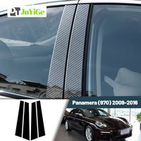 Glossy Black Carbon Fiber Window Door Deal B C Pillar Post Cover Sticker For Porsche Panamera 970 2009-2016 2010 2011 2012