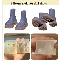 Ultralighty Clay Q Version Cartoon Doll Shoes Silicone Mold DIY Ceramic Doll Animation Characters Underfoot Shoes Making Tools