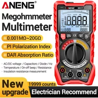 Insulation Resistance 2in1 Digital Multimeter Rechargeable True RMS 19999 Counts MH17 AC/DC Voltage Capacitance Tester tools