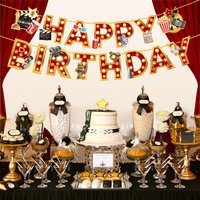 1 Set Cinema Festival Theme Happy Birthday Banner Wall Hanging Garland for Movie Night Birthday Party Photo Props Decoration