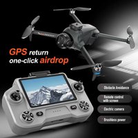 YL059 FPV GPS Quadcopter Drone 8K HD Dual Cameras Endurance Obstacle Avoidance LED Touch Large Screen Remote RC Drone Boy Gift