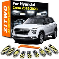 ZITWO 11Pcs LED Interior Reading Plate Light Bulb Kit For Hyundai Creta 2015 2016 2017 2018 2019 2020 2021 2022 2023 Accessories