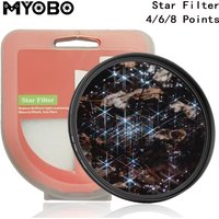 MYOBO Star Filter 4/6/8 Points Starburst Filter - 37 40.5 43 46 49 52 55 58 62 67 72 77 82 mm for DSLR Camera Lens Filters