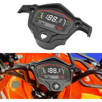 Universal Motorcycle Meter Digital Speedometer 140000rpm LCD Tachometer Dash Board with Black Instruments Bracket Metal Holder