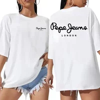 Pepe Jeans London women's logo short-sleeve T-shirt luxury brand women's wear Y2K top gender-neutral street style