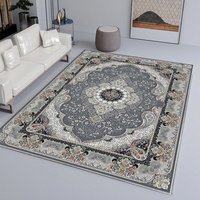 VIKAMA American-Style Light Luxury Vintage Rug Living Room Coffee Table Rug Non-Slip & Easy-Care Bedroom Floor Mat Home Decor