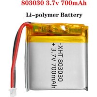1-4pcs 803030 Battery 700mAh 3.7V Lithium Polymer Battery for Smart Watch Flashlight Electric Toy Speaker Handheld Fan