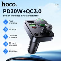 HOCO 48W Dual Port USB A QC3.0 Auto Bluetooth FM Tramsmitter Drahtloser Freisprechadapter im Auto für Musik Audio PD30W USB C Ladegerät